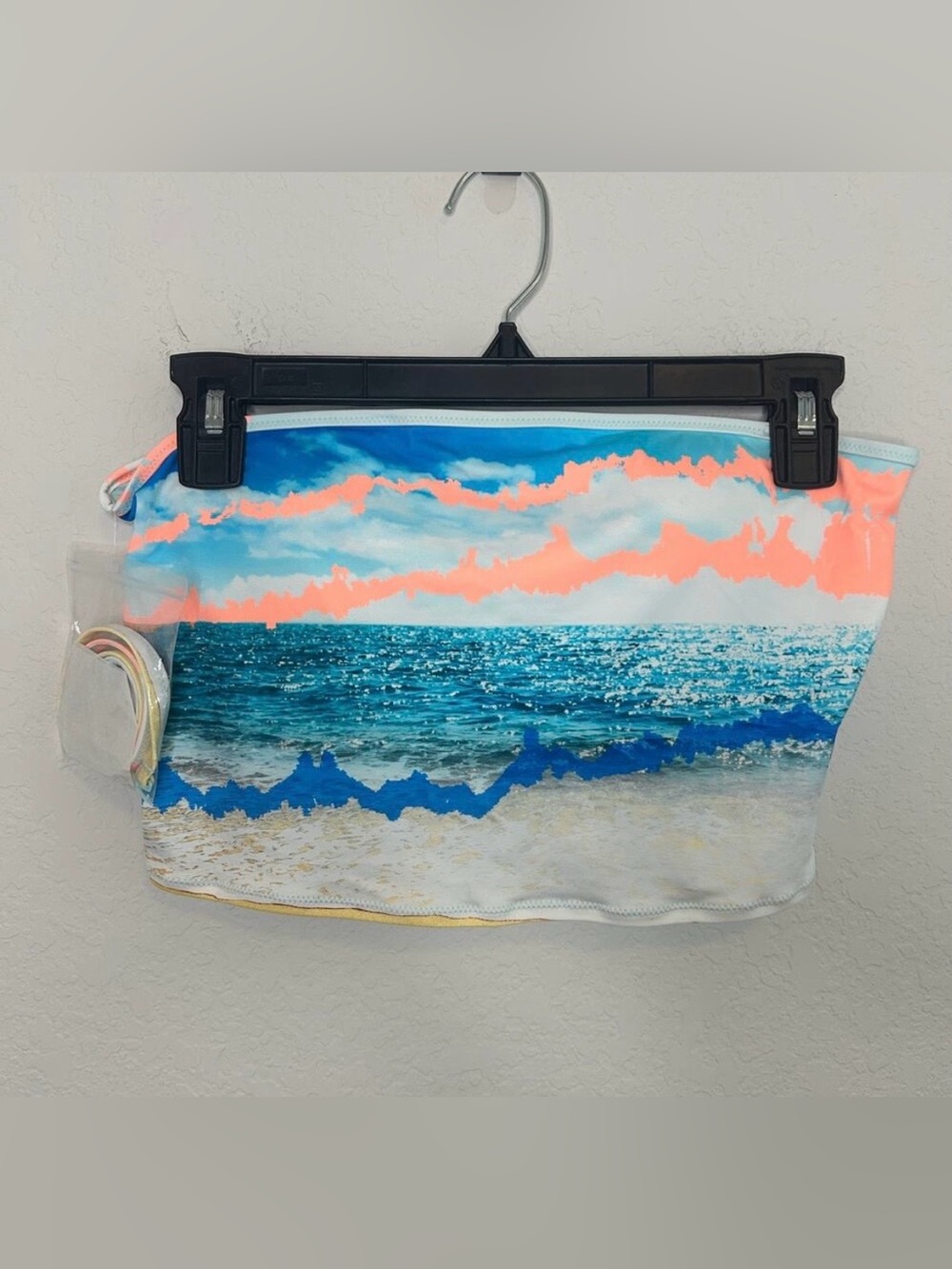 aerie beach Wave Print strapless bandeau NWT